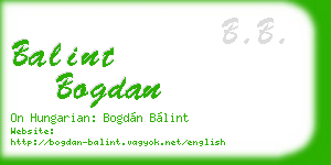 balint bogdan business card