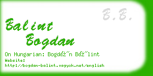 balint bogdan business card